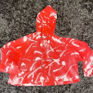 Cropped bleach splat hoodie